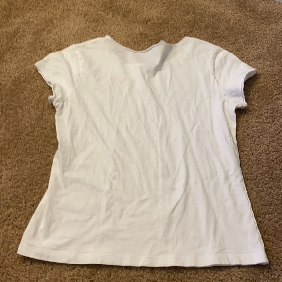 White Hue Woman’s Shirt With Orange Fish and Green Seaweed Size M - Picture 3 of 3